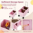 thumbnail image 4 of Costway Large Foldable Utility Cart with  2-Tier Storage Crates 5 Rotate Wheels Metal Pink, 4 of 10