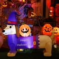 thumbnail image 3 of Costway 5 FT Long Halloween Inflatable Dachshund Dog with Pumpkin Self Inflating Yard, 3 of 10