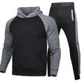 thumbnail image 1 of Mikilon Ensemble de Sport Jogging à Manches Longues pour Hommes, Décontracté, Confortable, avec Poches, Sweat à Capuche en Velours, 1 of 2