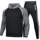 thumbnail image 2 of Traje deportivo de manga larga para hombre, bolsillos cómodos informales y sudadera con capucha de terciopelo Pompotops  oipoqjl14698, 2 of 2