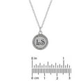 thumbnail image 3 of Personalized Silver Plated or Gold Tone Laser Engraved 2-Initial Disk Necklace with Cubiz Zirconia On Border with 18 inch Link Chain. Spring Ring Clasp., 3 of 3
