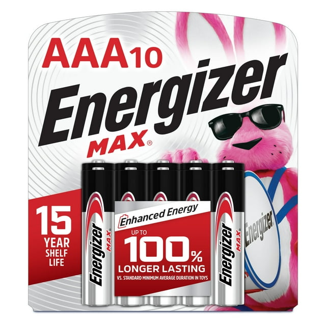 Energizer MAX AAA Batteries (10 Pack), Triple A Alkaline Batteries