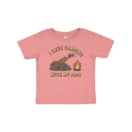 

Inktastic I Love Camping With My Papa Gift Baby Boy or Baby Girl T-Shirt