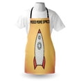 thumbnail image 3 of Vintage Apron Quote with Radiant Tone Futuristic Spaceship Rocket Moon Cosmos Universe Humor Art, Unisex Kitchen Bib Apron with Adjustable Neck for Cooking Baking Gardening, Multicolor, by Ambesonne, 3 of 3