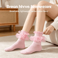 thumbnail image 4 of TELOLY 2Pairs Kids Socks,8-10 Years Old Ruffle Socks,Student Dance Socks Lace Socks,Pink,Xl, 4 of 7