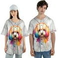 thumbnail image 4 of Watercolor Drip Poodle Pop Art Colorful Portrait Artwork All Over Print 3D Baseball Shirt Poodles Dog Lover Gifts Idea Softball Sport - 01009, 4 of 6