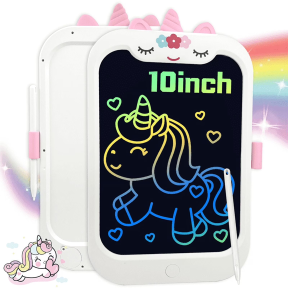 Richgv 10 Inch LCD Writing Tablet for Kids, Unicorn Toys Electronic Graphics Tablet Drawing Tablet Doodle Board, Learning Toys Doodle Pad for Kids Adults