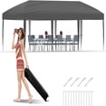 thumbnail image 3 of Studyset 10x30 Pop Up Canopy - Heavy Duty Outdoor Canopy Tent with Portable Roller Bag - 3 Adjustable Height, 4 Weight Bags, 8 Stakes & 6 Guy Ropes Included, 3 of 7