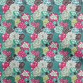 thumbnail image 1 of oneOone Polyester Lycra Turquoise Green Fabric Florals Sewing Craft Projects Fabric Prints By Yard 56 Inch Wide, 1 of 4