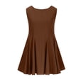 thumbnail image 5 of Ndbuld Women's and Women's Plus Square Neck Midi Dress Women's Summer Solid Color Backless Jumpsuit Sleeveless Vacation Short Skirt Clearance Under 10,Brown,XL, 5 of 7