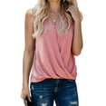 thumbnail image 1 of Women's Pink V Neck Draped Tank Top, 1 of 3