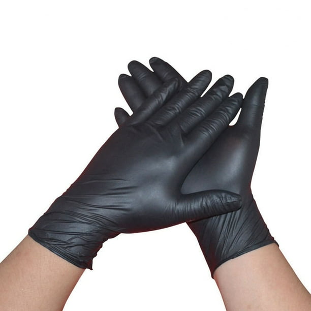 FELTECHELECTR 100 guantes de látex negro sin polvo para exámenes médicos, tatuajes y piercings - Talla XL