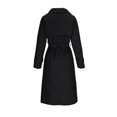 thumbnail image 4 of Fnooota Peacoats for Women 2024, Classic Lapel Belt Mid Length Wool Fall Overcoats Black Size XL, 4 of 6