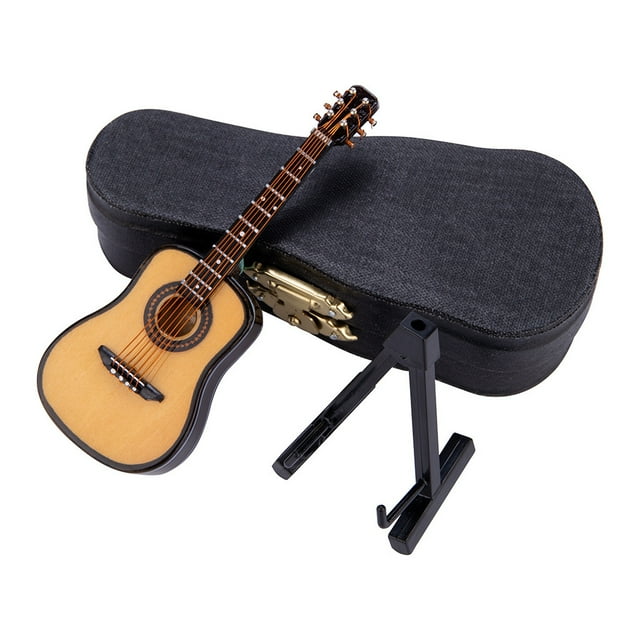 10CM Scale Classical Wood Color Guitar Model DIY Scenery Accessories Best Gift