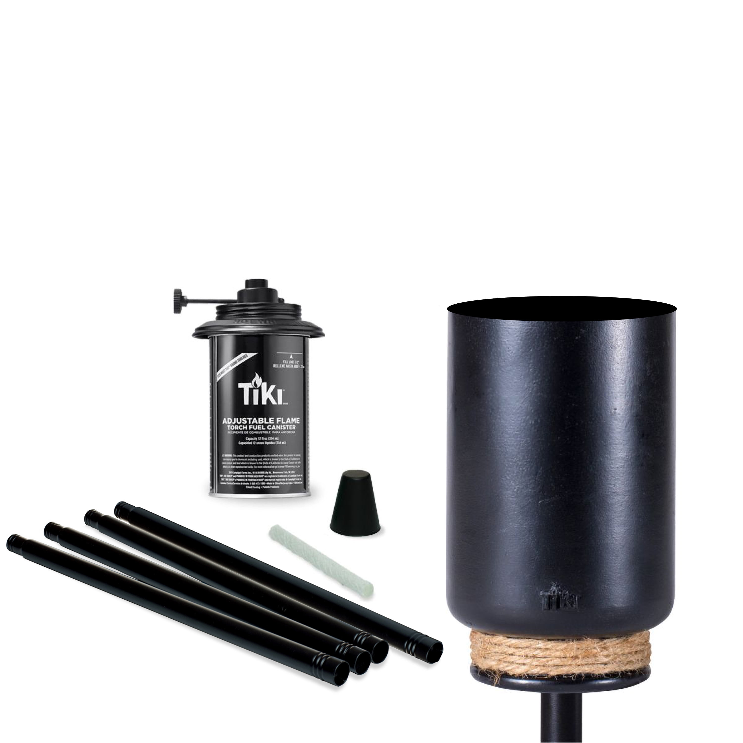 TIKI Brand Adjustable Flame 65" TIKI Torch Resin Black - 111911868