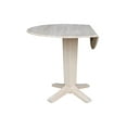 thumbnail image 3 of 42" Round Solid Wood Dual Drop Leaf Pedestal Counter Height Dining Table, 3 of 9