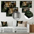 thumbnail image 4 of Designart "Feline focus Tigers in jungle 2 In Brown and Green"Jungle Metal Wall Art Brown Tropical Office Room Wall Art, 4 of 6