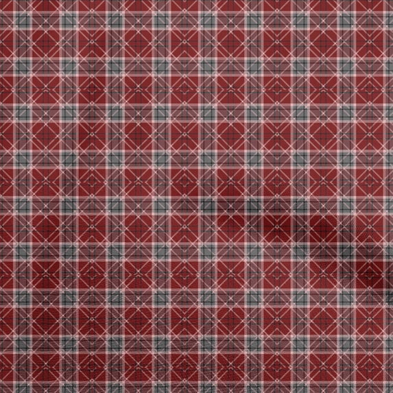 oneOone Cotton Poplin Maroon Fabric Check Sewing Fabric By The Yard Printed Diy Clothing Sewing Supplies 42 Inch Wide