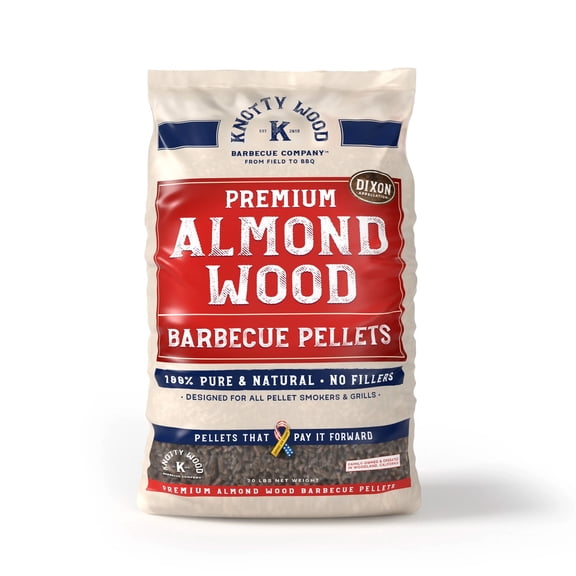 Knotty Wood Almond BBQ Cooking Pellets 20 lb Bag 100% Natural Nutty Sweet Smoke