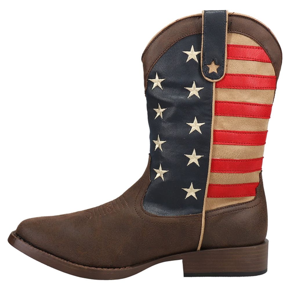 Roper  Mens American Patriotic Square Toe   Casual Boots   Mid Calf - image 2 of 6