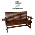 thumbnail image 5 of Fortune Candy wood 5 ft. Patio Glider 3-Seater with Cup Holders and High Roll Back, Heavy Duty 800 lbs,  for Outdoor Patio Garden, Red Brown, 5 of 5