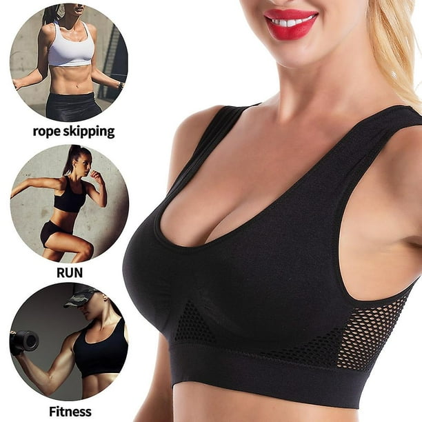 Aligament Shapers For Women Sports Underwear Shockproof Gathered Back Large  Sports Bra Without Steel Ring Vest Yoga Sports Bra Size 3XL 