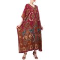thumbnail image 3 of Miss Lavish London Kaftan Tunic Kimono Dress Ladies Summer Women Evening Maxi Party Plus Size 3X-Large, Maroon, 3 of 5