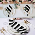 thumbnail image 2 of Black Striped Cloth Napkins, Modern Simple Monochrome Geometric White Washable and Reusable Dinner Napkins Set of 6, Table Napkin for Kitchen Party Birthday Wedding Hotel Housewarming 20"x20", 2 of 8
