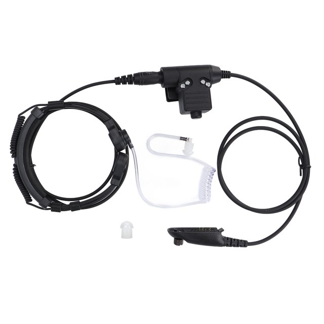 Auricular telescópico con micrófono de garganta de 7,1mm, auriculares controlados por garganta, juego U94 PTT para Walkie Talkies Motorola