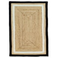 thumbnail image 2 of 3 Ft Square Black White & Natural Jute Area Rug, Hand-Woven, Reversible, Farmhouse Boho Style, Durable & Pet-Friendly Rug for Living Room, Dining Room, and Bedroom, 2 of 5