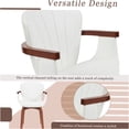 thumbnail image 6 of JERFIT Mid-Century Modern Swivel Dining Chairs Set of 2, White PU Leather Upholstered Accent Chairs with Bentwood Frame for Kitchen, Dining Room, Office, 6 of 8