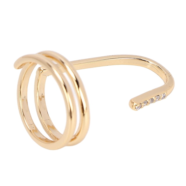 Fingernail Ring, Rhinestone Fashionable Manicure 2.3 X 1.5cm Fingernail Opening Ring Decorative For Ladies Gold,