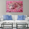 thumbnail image 2 of Mudket Neon Purple Leopard Canvas Wall Art, Beautiful Feline Print with Modern Glow Design, Waterproof Framed Art for Living Room Apartment Decor, Ready to Hang - 40"L x 28"W, 2 of 8