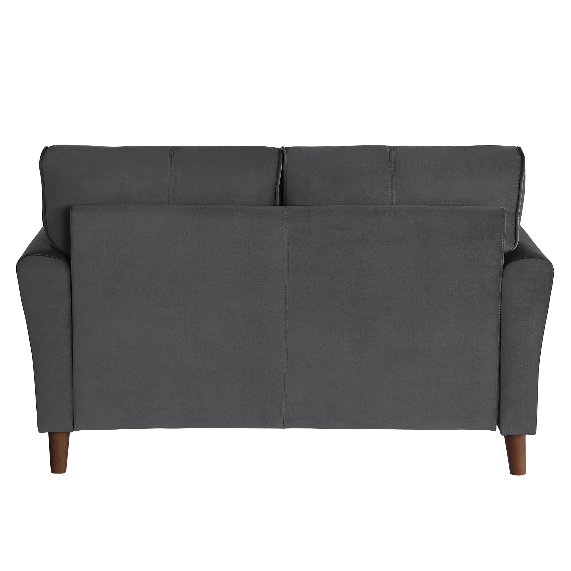 OakvillePark Copley Velvet Fabric Upholstered Living Room Loveseat, Gray