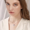 thumbnail image 5 of 925 Sterling Silver Cross Butterfly Necklace Baptism Communion Birthday Conformation Gifts for Daughter Granddaughter Niece-Ruby Red Birthstone, 5 of 5