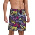 thumbnail image 2 of Fuzoiu Retro Cassette Music Print Pajama Shorts for Men, Men's Pajama Bottoms,Mens Lounge Sleepwear,Pajama Pants with Pocket-X-Large, 2 of 6