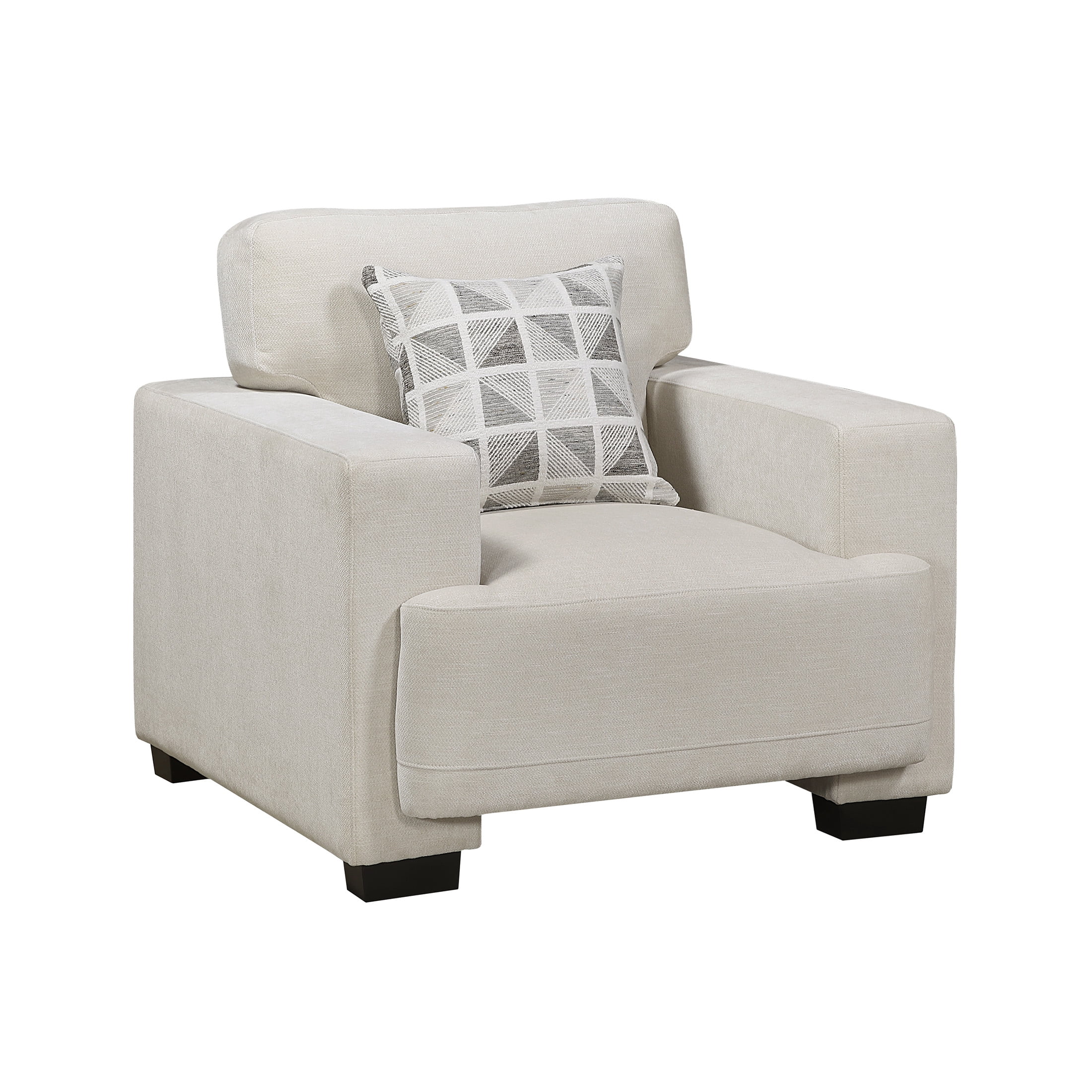 OakvillePark Tivaro Chenille Chair with 1 Pillow, Beige