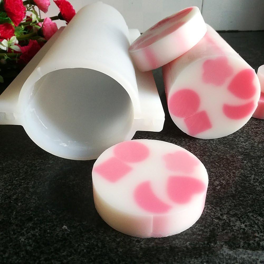 Heart Tube Column Silicone Soap Mold Embed Soap Making Supplies Tool Heart Shape Candle Mold Set Soap Mould