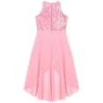 thumbnail image 5 of iEFiEL Kids Girls Chiffon Skirt Overlay Sequins Jumpsuit Romper Sleeveless Wedding Bridesmaid Birthday Party Dress Pink 6, 5 of 6