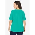 thumbnail image 3 of Jessica London Women's Plus Size Stretch Cotton Cuff Tee, 3 of 6