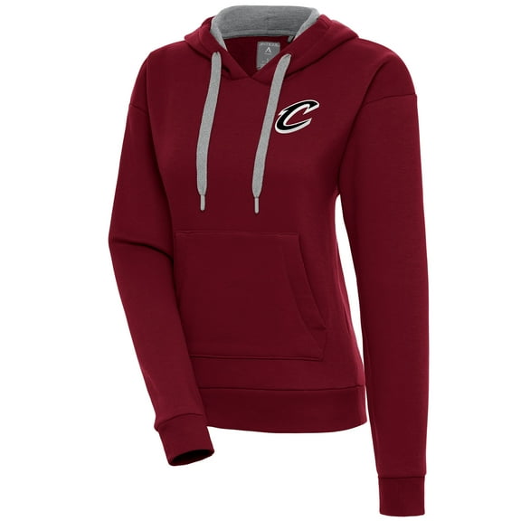 Women's Antigua  Wine Cleveland Cavaliers Brushed Metallic Victory Pullover Hoodie
