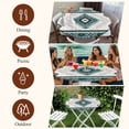 thumbnail image 7 of Green Beige Boho Round Tablecloth, Fitted Table Cover with Elastic for 55"-60" Round Tables, Vintage Ethnic Tribal Southwestern Table Cloth Outdoor Indoor Dinning Party Waterproof Tablecloths, 7 of 7