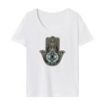 thumbnail image 1 of Camiseta de cuello redondo para mujer, camiseta básica suave para trabajo de oficina, viaje de vacaciones S, 1 of 7