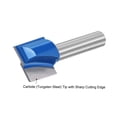 thumbnail image 3 of Unique Bargains 19mm Dia 8mm Shank Bottom Cleaning Router Bit 2 Flutes Carbide Tipped Cutter Uncoated for Woodworking, 3 of 5