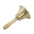 thumbnail image 3 of Solid Brass Hand Bell - Super Loud Traditional Call Bell for Home, Classroom, Wedding Ceremonies, Meditation & Events (7.5" with Wooden Handle), 3 of 7