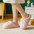 thumbnail image 3 of BERANMEY Bow Slippers for Women with Memory Foam Cute Plush House Slippers Non-Slip Indoor Outdoor Cozy Warm Fuzzy Slippers with Adorable Bows for Women & Girls, 3 of 9