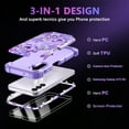 thumbnail image 4 of Casetego for Samsung Galaxy A15 5G Case,Heavy Duty Shockproof Protection Hard Plastic+Silicone Rubber Hybrid 3 in 1 Drop Protective Case for Women Girls,Purple Butterfly, 4 of 8