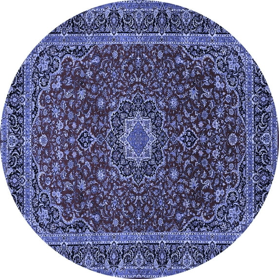 Ahgly Company Indoor Round Medallion Blue Traditional Area Rugs, 6' Round