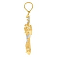thumbnail image 2 of 10k Two-tone Gold Unisex Cubic Zirconia Crucifix Cross Religious Charm Pendant Necklace 39x21.4mm Pendant for Women, 2 of 2