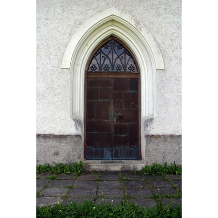 - Canvas Print Church Door Home Pointed Arch Entrance Door Door Stretched Canvas 32 x 24
